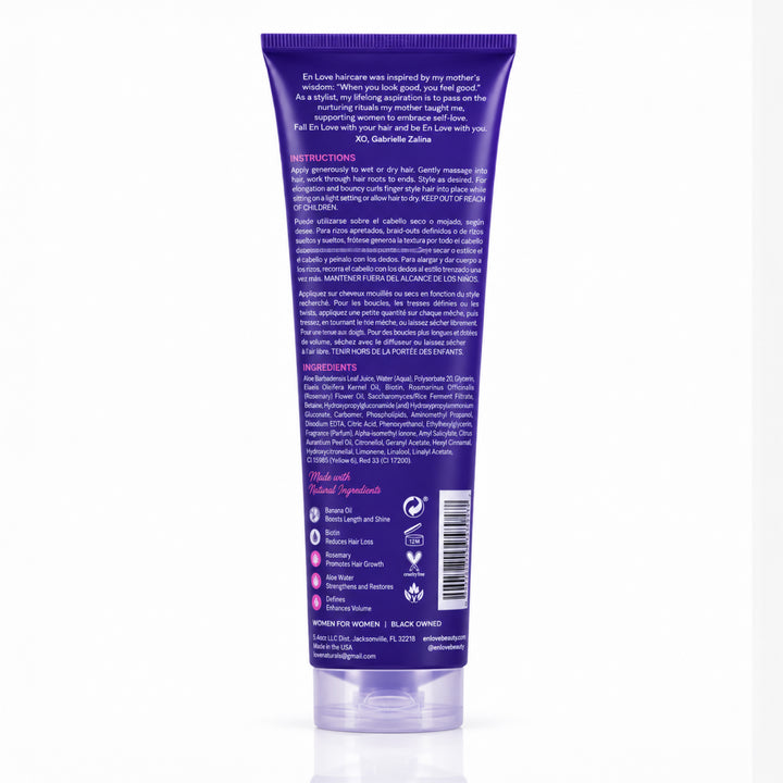 én love Curl Jelly key ingredients: rosemary oil, rice water, batana oil and biotin for defined curls
